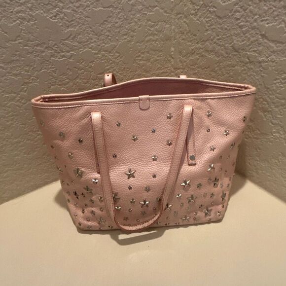 Jimmy Choo Sasha Star Studded Tote Bag Light Pink Silver Grunge Punk Whimsigoth - Picture 2 of 16